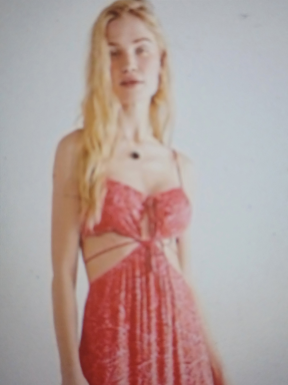 Free People Red- Pink Cutout Maxi Dress--XS